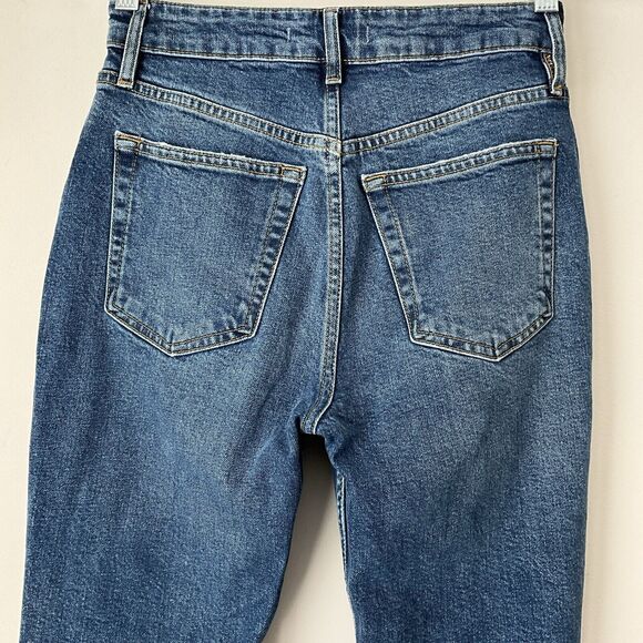 Free People Jeans Blue Slit Released Hem Hidden Button Fly 27 - Picture 11 of 11